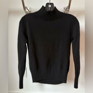 J Crew 100% Cashmere Black Mock Neck Sweater